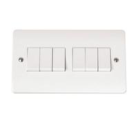 Click Scolmore Mode Light Switch 6 Gang 10A 2 Way White - Cma105