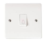 Click Scolmore Mode Retractive Plate Bell Switch 10A 1 Gang 1 Way White - Cma027