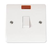 Click Scolmore Mode Rocker Switch With Neon 20A 1 Gang Double Pole White Cma623
