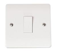 Click Scolmore Mode Single Light Switch 10A 1 Gang 2 Way White - Cma011