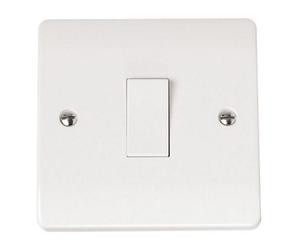 Click Scolmore Mode Single Light Switch 10A 1 Gang 2 Way White - Cma011