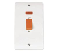 Click Scolmore Mode Single Rocker Switch With Neon 2 Gang Polar White - Cma203