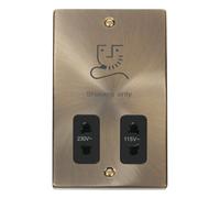 Click Scolmore Vpab100Bk Dual Voltage Shaver Socket 115-230V Antique Brass - Deco Range, Stylish & Durable