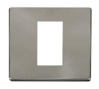 Click SCP310BS Definity 1 Gang Plate Single Media Module Cover Plate - Brushed Stainless