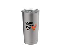 Click Share Rage Bait Social Media Meme Humor Quote Stainless Steel Insulated Tumbler