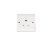 Click Unswitched Socket Twin Earth Terminals 13 Amp 1 Gang White PVC