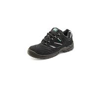 Click Workwear Mens Anti Static/Slip Safety Work Trainer Dark Grey with reflective yellow stripes 9 UK