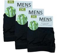 click2style 3 Pairs 100% Bamboo Viscose Mens Super Soft Boxer Shorts Black Color (S)