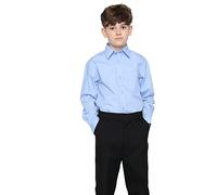 click2style Boys School Uniform Light Blue Long Sleeve Shirts Collar Size 12" to 16.5" Polycotton Fabric (as8, Neck, 15_Point_5, Regular, Regular, 15.5)