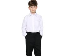 click2style Boys School Uniform White Long Sleeve Shirts Collar Size 12" to 16.5" Polycotton Fabric (as8, Neck, 14, Regular, Regular, 14)
