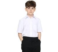 click2style Boys School Uniform White Short Sleeve Shirts Collar Size 12" to 16.5" Polycotton Fabric (as8, Neck, 16_Point_5, Regular, Regular, Collar Size16.5)