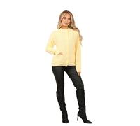 click2style Chunky Pattern, Knitted Cardigan, Crew Neck, Long Sleeve, Button Closure, Acrylic Material, Available in 10 Colours (UK, Alpha, L, Regular, Regular, Yellow)