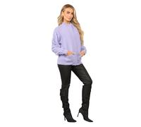 click2style Chunky Pattern, Knitted Cardigan, Crew Neck, Long Sleeve, Button Closure, Acrylic Material, Available in 10 Colours (UK, Alpha, M, Regular, Regular, Lilac)