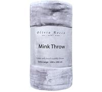 click2style Faux Fur Mink Blanket Large Sofa Throw Soft Warm Double King Size (150x200cm, Dim Grey)