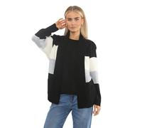 click2style Ladies Bold Stripe Twin Cardigan Sweater Womens Knitted Tank Top Jumper (UK, Alpha, S, M, Regular, Regular, Grey)