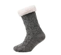 click2style Men's Non Slip Lounge Socks Knitted Soft with Sherpa Lined Slipper Bed Sock 6-11 Size (Grey, 6-11, UK Footwear Size System, Adult, Men, Alpha, Medium, Large)