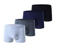 click2style Men's Pack of 4 Plain Colour Cotton Boxer Shorts Boxers Underwear Trunks H (UK, Alpha, XL, Regular, Regular, Multi)