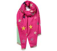 click2style Multi Colour Star Print Winter Scarf Cotton Rich with Cashemre Elegant Soft Cozy Neck Warmer (Coral Pink)