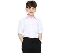 click2style Pack of 2 Boys White Slim Fit Short Sleeve School Uniform Shirt Polycotton Fabric Sizes 3 to 18 Years Available (as8, Age, 6_Years, 7_Years, Regular, 6-7 Years)