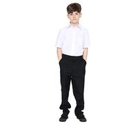click2style Pack of 2 Boys White Slim Fit Short Sleeve School Uniform Shirt Polycotton Fabric Sizes 3 to 18 Years Available (as8, Age, 14_Years, 15_Years, Regular, 14-15 Years)