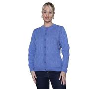 click2style Plus Sizes Crew Neck Front Button Long Sleeves Knitted Pocket Cardigan (UK, Numeric, 18, 20, Regular, Regular, Lupin)