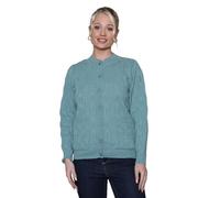 click2style Plus Sizes Crew Neck Front Button Long Sleeves Knitted Pocket Cardigan (UK, Numeric, 18, 20, Regular, Regular, Green)