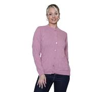 click2style Plus Sizes Crew Neck Front Button Long Sleeves Knitted Pocket Cardigan (UK, Numeric, 22, 24, Plus, Regular, Dusty Pink)