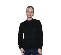 click2style Plus Sizes Crew Neck Front Button Long Sleeves Knitted Pocket Cardigan (UK, Numeric, 26, 28, Plus, Regular, Black)