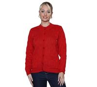 click2style Plus Sizes Crew Neck Front Button Long Sleeves Knitted Pocket Cardigan (UK, Numeric, 30, 32, Plus, Regular, Red)