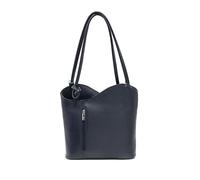 click2style Real Leather Ladies Convertible Shoulder/Backpack Women Smart Cross Body School Travel Holiday Handbag (Navy)