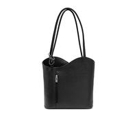 click2style Real Leather Ladies Convertible Shoulder/Backpack Women Smart Cross Body School Travel Holiday Handbag (Black)