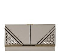 click2style Women Faux Leather Hollow Out Folded Purse Ladies Card Money Slots Photo ID Boxed Wallet Gift 1098 (Beige)