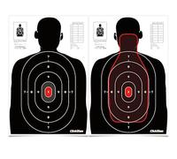 ClickBlam B-27E PROS-Q Black Silhouette Shooting Target - 35x23 Inch 2-Sided Paper Target for Range Practice, Handgun & Rifle Training (5-Pack, Pre-Folded)