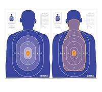 ClickBlam B-27E PROS-Q Blue Silhouette Shooting Target - 35x23 Inch 2-Sided Paper Target for Range Practice, Handgun & Rifle Training (5-Pack, Pre-Folded)