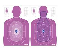 ClickBlam B-27E PROS-Q Purple Silhouette Shooting Target - 35x23 Inch 2-Sided Paper Target for Range Practice, Handgun & Rifle Training (5-Pack, Pre-Folded)