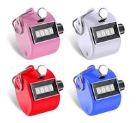 Clicker Counter Metal Hand Tally Counter 4-Digit Number Counter, 4 pack Handheld Mechanical Counters Clickers Pitch Umpire Click Counter for Baseball, Coaching, Knitting, People, Lap, Fishing, Golf