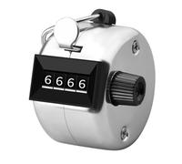 Clicker Counter,Stainless Steel Hand Tally Counter, 4 Digit 0000-9999 Manual Hand Clicker Mechanical Palm Click for Counting Numbers, Coaching, Sports Events Count (Metal Regular Model Without Base)