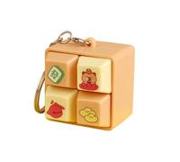Clicker Fidget Toy - Four-Square Grid Keyboard Key Chain for Stress Relief | 1.69x1.69x1.57 Inches ABS Pendant, Interactive Button Device for Kids, Mechanical Sound Cap, Bag Charm School Bags