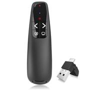 Clicker PowerPoint Presentation Wireless Presenter Remote, Red Pointer for Computer Clickers, USB C/A PowerPoint PPT Clicker for Mac Laptop Office, Slideshow Google Slide Advancer