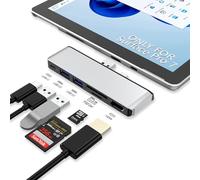 Clickfish Surface Pro 7 Docking Station Hub, 6-in-1 Microsoft Surface Dock with 4K HDMI, USB-C Audio & Data Transfer, 2 USB-A 3.0 Ports, TF/SD Card Slot