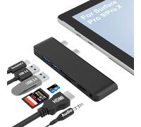 Clickfish Surface Pro 9 Docking Station with 4K HDMI, USB-C Thunderbolt 4 (8K@30Hz Display+40G Dat 100W Power), 2 USB 3.0, 3.5mm Audio, SD/TF Card Slot for Surface Pro 9/Pro X