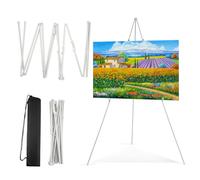 Clickinline 66 Inch Easel Stand for Wedding Sign, White Easel Stand for Display, Foldable Artist Floor Easley Stand, Portable Adjustable Instant Tripod Easel for Painting Canvas, Poster, Exhibition