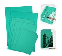 Clickinline 8 Pack Lino Printing Kit, Soft Rubber Printing Plates, Green A4 A5 A6 Double Sided Lino Sheets for Engraving, Linoleum Linocut Set for Stamps, Crafts, Printing Projects
