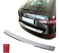 clickmax Rear Bumper Protector compatible with Superb Kombi Estate 2015-Onwards, Polished Chrome Stainless Steel Scuff Guard