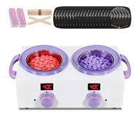 Clickovia Dual Wax Heater with Electronic Display Screen, 2x500ml Double Wax Pot, 220W Wax Heater for Hair Removal With Adjustable Temperature, Ideal for Home, Barber, Salon Use