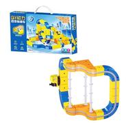 Clickrail Electric Train Set, DIY Cube Track Building Set, Magic Rail Cube Train Sets for Kids, 3D Embedded Layouts Trains Track with Gravity-Defying Motorized Trains Building for Boys Girls (54Pcs)