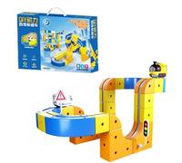 Clickrail Electric Train Set, DIY Cube Track Building Set, Magic Rail Cube Train Sets for Kids, 3D Embedded Layouts Trains Track with Gravity-Defying Motorized Trains Building for Boys Girls (73Pcs)