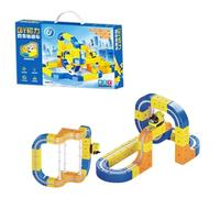 Clickrail Electric Train Set, DIY Cube Track Building Set, Magic Rail Cube Train Sets for Kids, 3D Embedded Layouts Trains Track with Gravity-Defying Motorized Trains Building for Boys Girls (130Pcs)