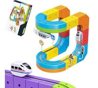 Clickrail Electric Train Set Flexible Race Track,32 PCS Click Rail Track Toy,Gravity-Defying 3D Embedded Layouts & Motorized Car,Click Rail Electric Train Track Set,STEM Building Car Track For Kids