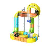 Clickrail Electric Train Set, Flexible Race Track, 3D Embedded Layouts Train Track Set for Kids, Gravity-Defying Motorized Car Rail Cube Building Toy, Christmas Birthday Gifts for Boys Girls (167PCS)